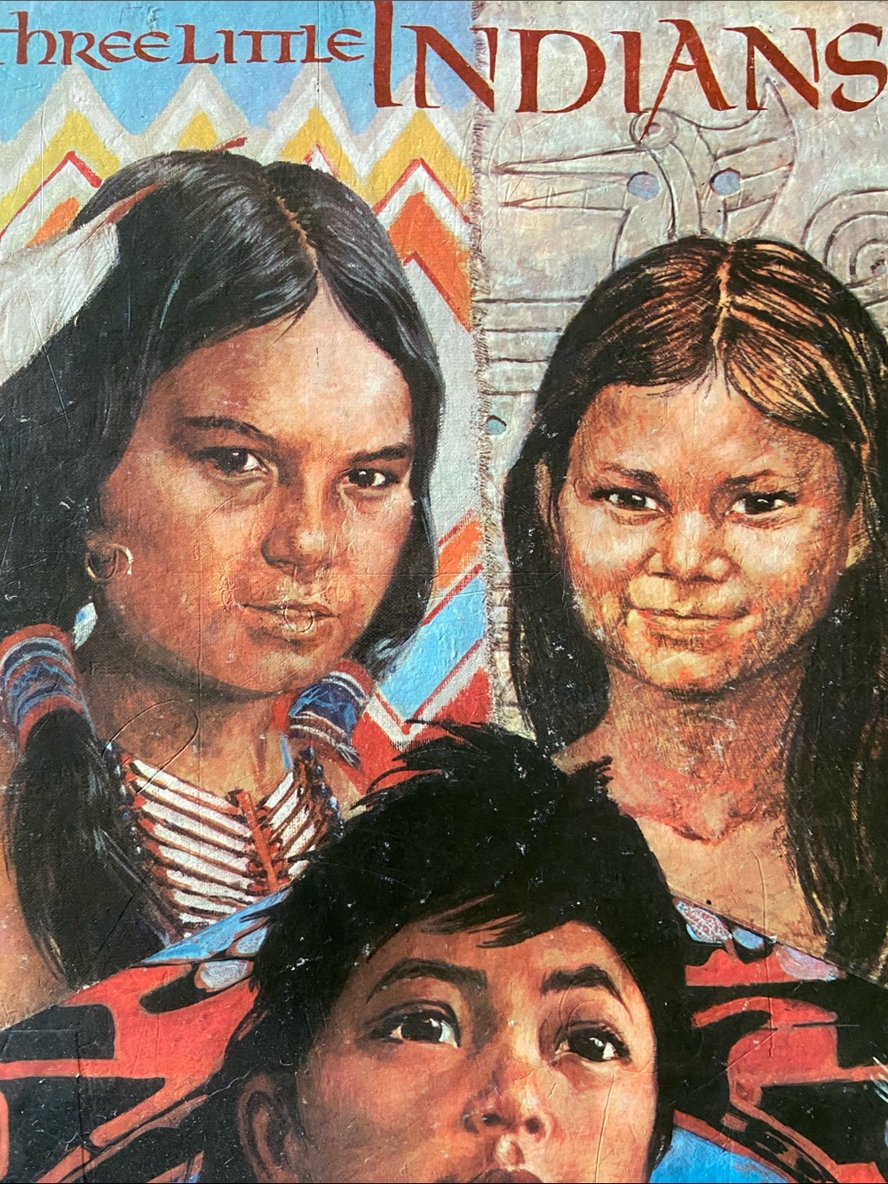 Vintage National Geographic Native American Indian book Three Little Indians hc